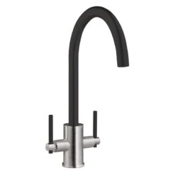 Prima+ Swan Neck Dual Lever Mixer Tap Black