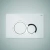 RAK White Flush Plate With Polished Chrome Round Push Buttons -Home Bathroom rak fs04rakwhro8c