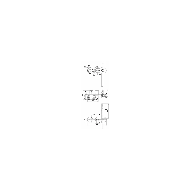 RAK Feeling Round Horizontal Dual Outlet Valve With Wall Outlet Black 4 RAK Feeling Round Horizontal Dual Outlet Valve With Wall Outlet Black - Image 2