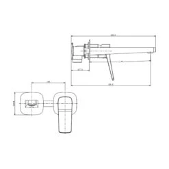 RAK Petit Square Wall Basin Mixer Chrome -Home Bathroom rak rakpes3007c 2