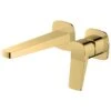 RAK Petit Square Wall Basin Mixer Brushed Gold 2 RAK Petit Square Wall Basin Mixer Brushed Gold -Home Bathroom rak rakpes3007g