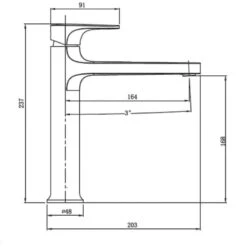 RAK Portofino Medium Height Basin Mixer No Waste Brushed Gold -Home Bathroom rak rakpor3016g 2