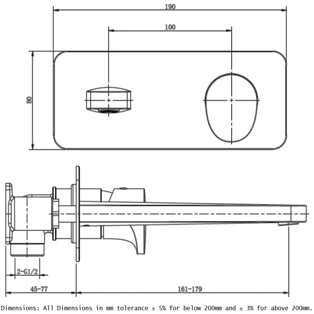 RAK Positano Wall Basin Mixer With Back Plate Chrome 4 RAK Positano Wall Basin Mixer With Back Plate Chrome - Image 2