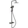 RAK Compact Round Exposed Thermostatic Shower Column Black -Home Bathroom rak rakshw6001