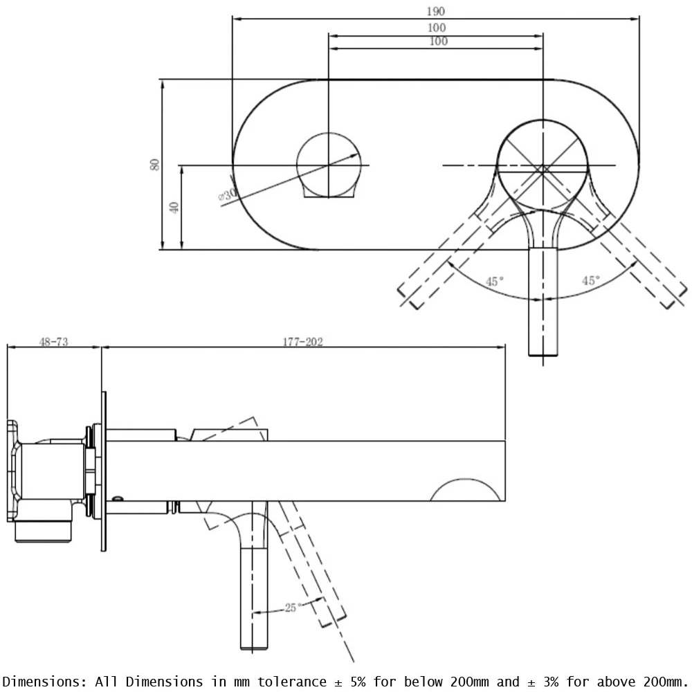 RAK Sorrento Wall Basin Mixer With Back Plate Chrome 4 RAK Sorrento Wall Basin Mixer With Back Plate Chrome - Image 2