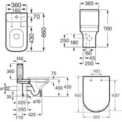 Roca Dama-N Close Coupled Toilet With Push Button Cistern & Soft Close Seat 9 Roca Dama-N Close Coupled Toilet With Push Button Cistern & Soft Close Seat -Home Bathroom roca 342787000 34178C000 801782004 4