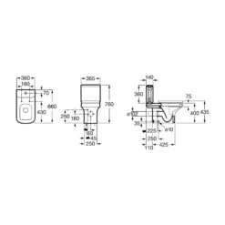 Roca Dama-N Close-Coupled WC Pan Only For Turned Trap -Home Bathroom roca 342787000 2