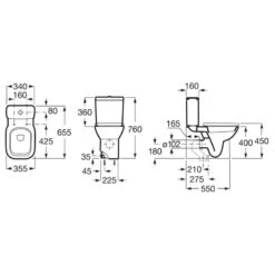 Roca Debba Back To Wall Close Coupled Toilet With Standard Seat -Home Bathroom roca 34299B00U 34199D00F 801990004 4