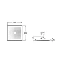 Roca Rainsense Square Shower Head 200x200mm Chrome -Home Bathroom roca 5b2350c00 2