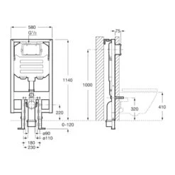 Roca Duplo WC Compact Concealed Cistern & Frame -Home Bathroom roca 8900800a0 2