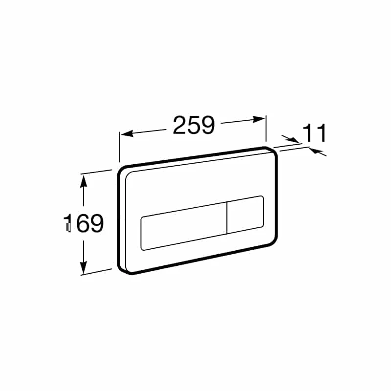 Roca PL3 Vandal-Proof Stainless Steel Dual Flush Operating Plate 4 Roca PL3 Vandal-Proof Stainless Steel Dual Flush Operating Plate - Image 2