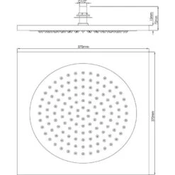 Synergy Ceiling 370 X 370mm Shower Head -Home Bathroom synergy sy fy3730 3