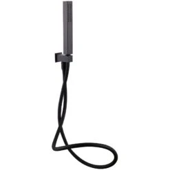 Synergy Square Black Hand Shower Wall Bracket With Outlet Kit