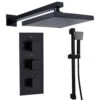 Trisen Raffa Concealed Thermostatic Shower Set Black -Home Bathroom trisen tss203