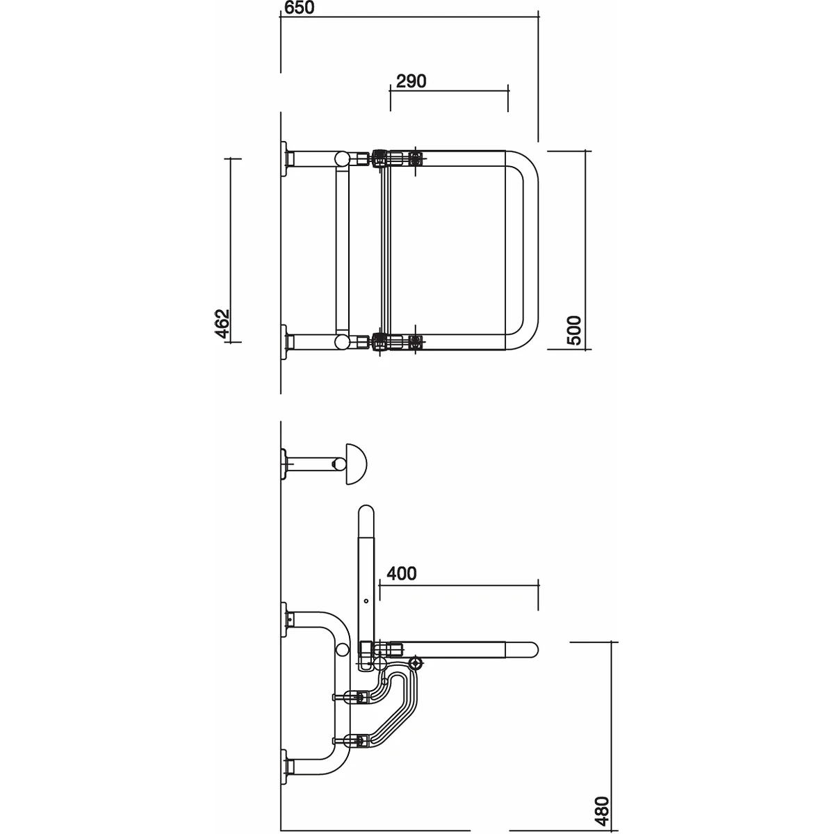 Twyford Avalon Folding Shower Seat Doc.M Compliant White 3 Twyford Avalon Folding Shower Seat Doc.M Compliant White - Image 2