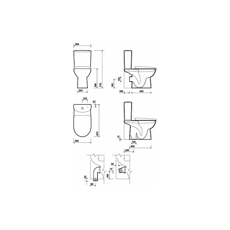 Twyford E100 Round Standard Toilet Pan Bottom Outlet 4 Twyford E100 Round Standard Toilet Pan Bottom Outlet - Image 2
