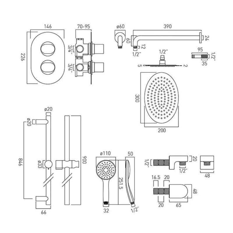 Vado Life 2 Outlet Thermostatic Shower Set 6 Vado Life 2 Outlet Thermostatic Shower Set - Image 4