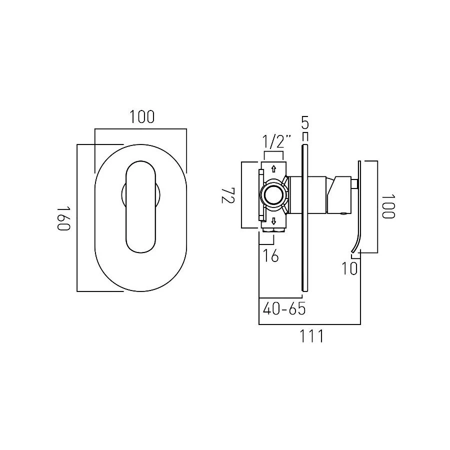 Vado Kovera Manual Shower Valve 4 Vado Kovera Manual Shower Valve - Image 2