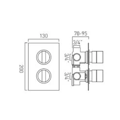 Vado Notion 3 Outlet 2 Handle Thermostatic Valve 9 Vado Notion 3 Outlet 2 Handle Thermostatic Valve -Home Bathroom vado not 148d3 cp 4